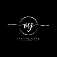 Initial VG feminine logo collections template. handwriting logo of initial signature, wedding, fashion, jewerly, boutique, floral and botanical with creative template for any company or business. vector