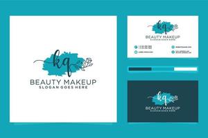 Initial KQ Feminine logo collections and business card templat Premium Vector
