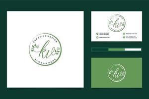 Initial KV Feminine logo collections and business card templat Premium Vector