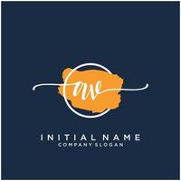 Initial AV feminine logo collections template. handwriting logo of initial signature, wedding, fashion, jewerly, boutique, floral and botanical with creative template for any company or business. vector