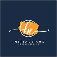 Initial BE feminine logo collections template. handwriting logo of initial signature, wedding, fashion, jewerly, boutique, floral and botanical with creative template for any company or business. vector