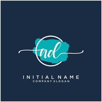 Initial AD feminine logo collections template. handwriting logo of initial signature, wedding, fashion, jewerly, boutique, floral and botanical with creative template for any company or business. vector