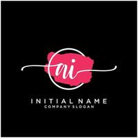 Initial AI feminine logo collections template. handwriting logo of initial signature, wedding, fashion, jewerly, boutique, floral and botanical with creative template for any company or business. vector