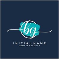 Initial BG feminine logo collections template. handwriting logo of initial signature, wedding, fashion, jewerly, boutique, floral and botanical with creative template for any company or business. vector