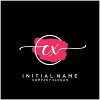 Initial CX feminine logo collections template. handwriting logo of initial signature, wedding, fashion, jewerly, boutique, floral and botanical with creative template for any company or business. vector