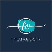Initial FO feminine logo collections template. handwriting logo of initial signature, wedding, fashion, jewerly, boutique, floral and botanical with creative template for any company or business. vector
