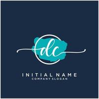 Initial DC feminine logo collections template. handwriting logo of initial signature, wedding, fashion, jewerly, boutique, floral and botanical with creative template for any company or business. vector
