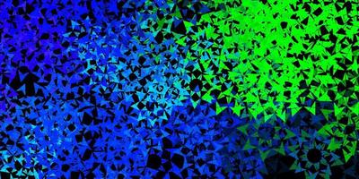 Dark blue vector backdrop with lines, triangles.