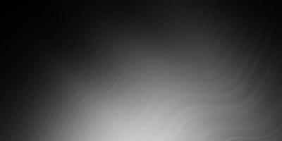 Dark Gray vector background with curved lines.