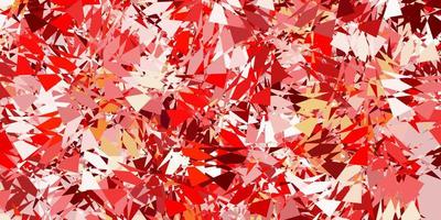 Light red, yellow vector background with triangles.