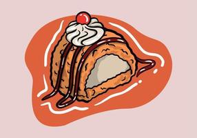 Hand drawn Deep Fried Ice Cream vector. vector