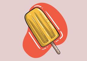 Hand drawn bright homemade frozen popsicle, vector realistic juicy ice cream