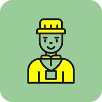 Tour Guide Man Vector Icon Design