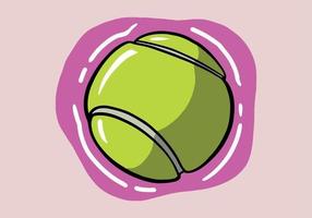 Hand drawn Tennis ball on isolated background. Cartoon style tennis ball vector