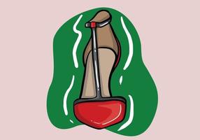 mano dibujado vector ilustración de elegante de moda rojo De las mujeres zapato con alto tacón aislado en antecedentes