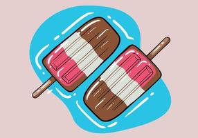 Hand drawn bright homemade frozen popsicle, vector realistic juicy ice cream