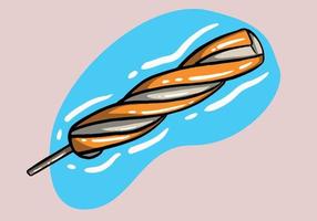 Tasty twisted colorful ice cream. Stick lolly ice-cream isolated on background. Vector illustration for web design or print