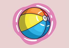 mano dibujado vistoso playa pelota vector ilustración. azul, rojo, amarillo y naranja playa pelota aislado en antecedentes.