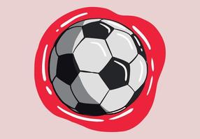 Hand drawn Football Vector Icon. Black and White Soccer Ball. Front View. Cartoon style Ball.