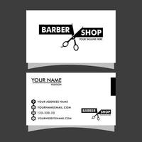 Vector Barber shop business card and mens salon or barber shop logo black and white