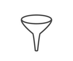 Funnel icon vector. Sort sign, filter symbol black and white. vector