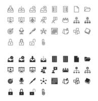 office and organization icons set, icon commerce. Vector line icons 64x64 Pixel Perfect.