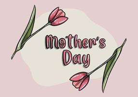 Beautiful pink tulips with handwritten mother's day text. pink tulips for ad, social media, banner, poster, sale or flyer . Vector illustration