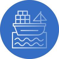 Cargo Boat Vector Icon Design