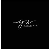 Initial GU handwriting of signature logo vector