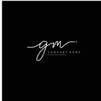 inicial gm escritura de firma logo vector