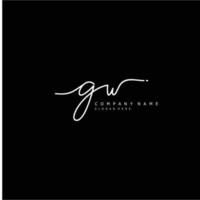 Initial GW handwriting of signature logo vector