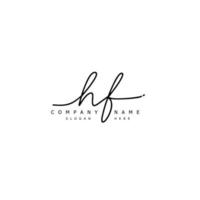 Initial HF handwriting of signature logo vector