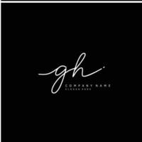 inicial gh escritura de firma logo vector