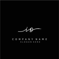 Initial IO handwriting of signature logo vector