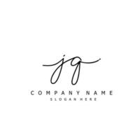 Initial JQ handwriting of signature logo vector