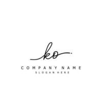 Initial KO handwriting of signature logo vector