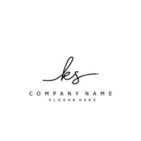 Initial KS handwriting of signature logo vector