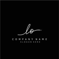 Initial LO handwriting of signature logo vector