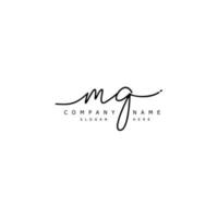 Initial MQ handwriting of signature logo vector