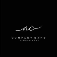 Initial NC handwriting of signature logo vector