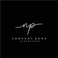 Initial NP handwriting of signature logo vector