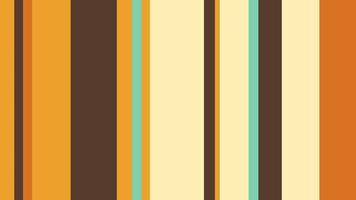 Colorful retro 1970s striped pattern background with gently moving vertical stripes in warm vintage color tones. This simple motion background animation is 4K and a seamless loop. video