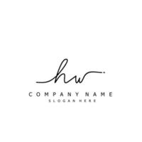 Initial HW handwriting of signature logo vector