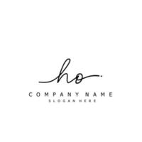 Initial HO handwriting of signature logo vector