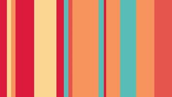 Colorful retro 1970s striped pattern background with gently moving vertical stripes in warm vintage color tones. This simple motion background animation is 4K and a seamless loop. video