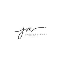 Initial JM handwriting of signature logo vector