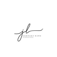 Initial JL handwriting of signature logo vector