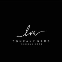 Initial LM handwriting of signature logo vector