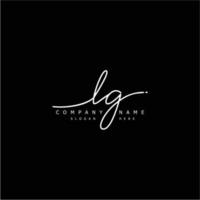 Initial LG handwriting of signature logo vector