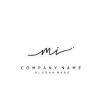 Initial MI handwriting of signature logo vector